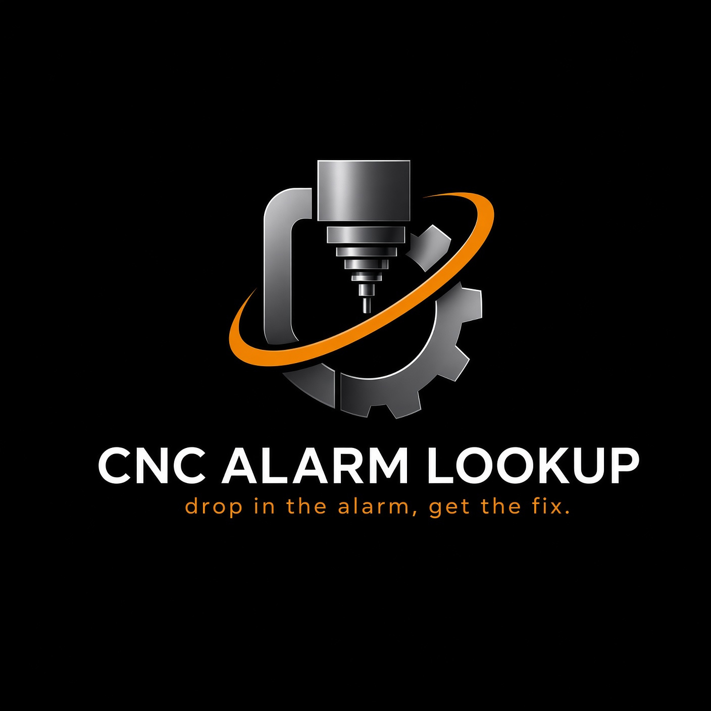 CNC Alarm Lookup logo — drop in the alarm, get the fix
